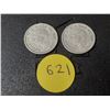 Image 3 : (2) 1947 Maple Leaf After 7 Canada Silver 10 Cents.