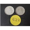 Image 1 : (2) 1947 Maple Leaf After 7 Canada Silver 10 Cents.