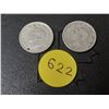 Image 2 : (2) 1947 Maple Leaf After 7 Canada Silver 10 Cents.