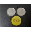 Image 1 : (2) 1947 Maple Leaf After 7 Canada Silver 10 Cents.