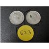 Image 2 : (2) 1947 Maple Leaf After 7 Canada Silver 10 Cents.