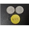 Image 1 : (2) 1947 Canada Silver 10 Cents.