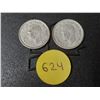 Image 2 : (2) 1947 Canada Silver 10 Cents.