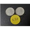 Image 1 : (2) 1951 Canada Silver 10 Cents.