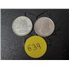 Image 1 : (2) 1950 Canada Silver 10 Cents.