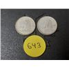 Image 1 : (2) 1952 Canada Silver 10 Cents.