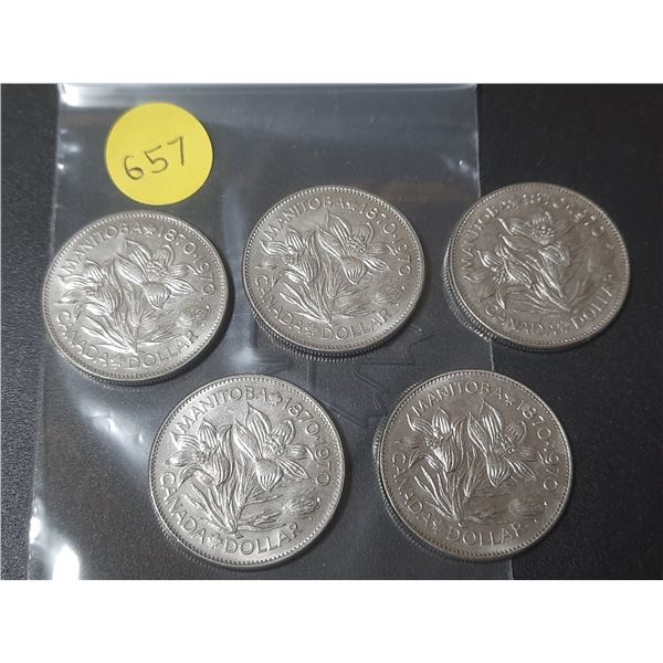 (5) 1970 Canada One Dollars.