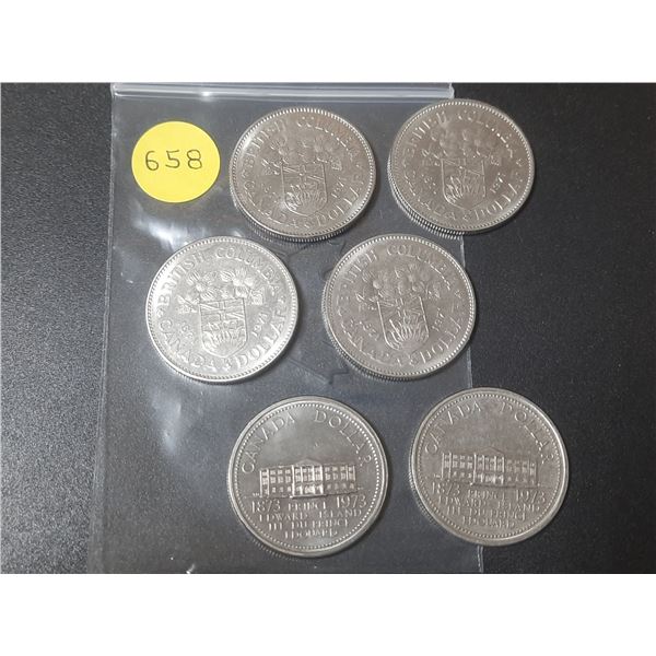 (4) 1971 and (2) 1973 Canada One Dollars.