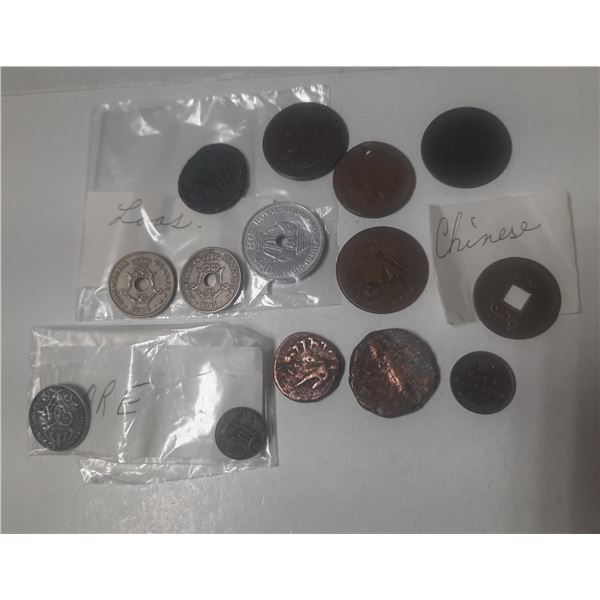 Lot of Foreign Currency/Tokens/Ancient Tokens, etc.