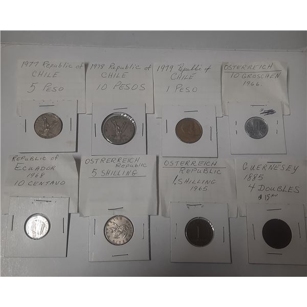 Lot of (8) Foreign Currency Coins.