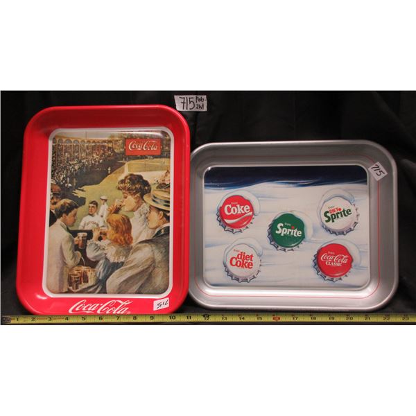 2 Different Coca-Cola Trays