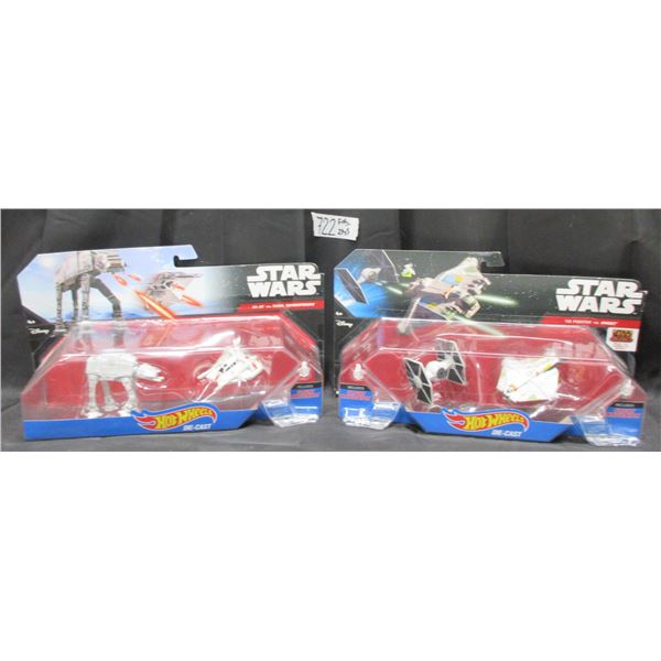 2 Different N.O.S. Diecast Hot Wheels StarWars toys