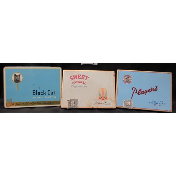 3 Different Flat 50'S Cigarette Tins