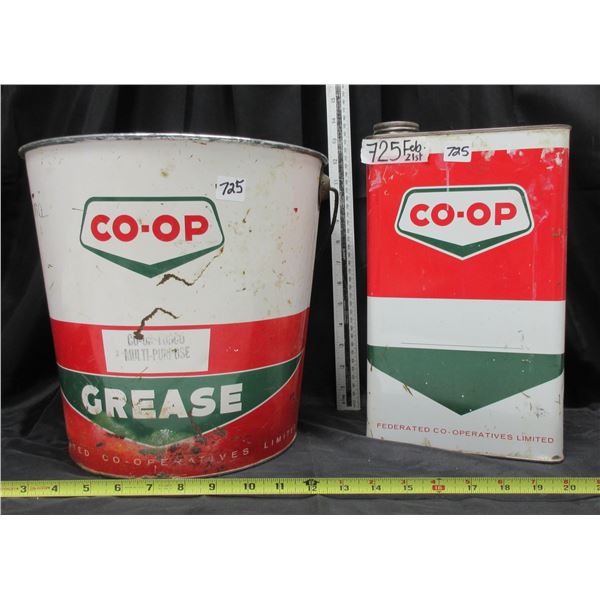 25lb grease Pail and 1 gal. Oil Tin