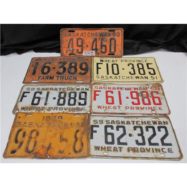 7- 1920's - 1950's License Plates