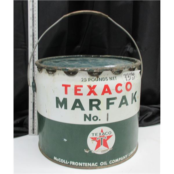 25lb. Texeco McColl Froninac Grease Pail