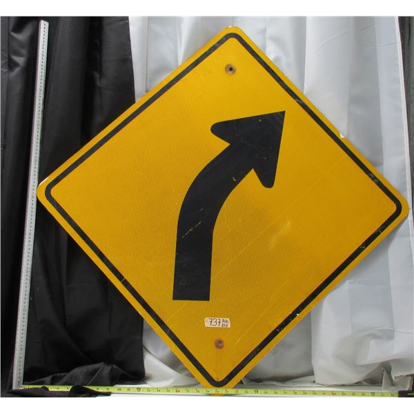 Curve Ahead Metal Highway Sign