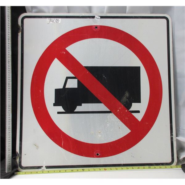 NO Truck Allowed Metal Highway Sign