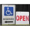 Image 1 : 2 Different Metal Road Signs (Reserved and Open)