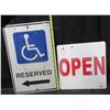 Image 4 : 2 Different Metal Road Signs (Reserved and Open)
