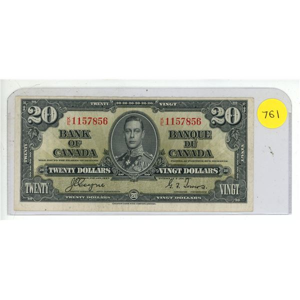 1937 Bank of Canada Twenty Dollar.