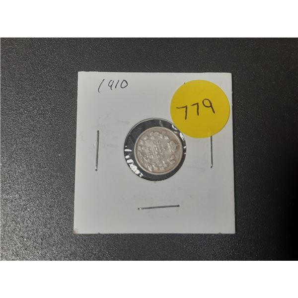 1910 Canada Silver 5 Cents.