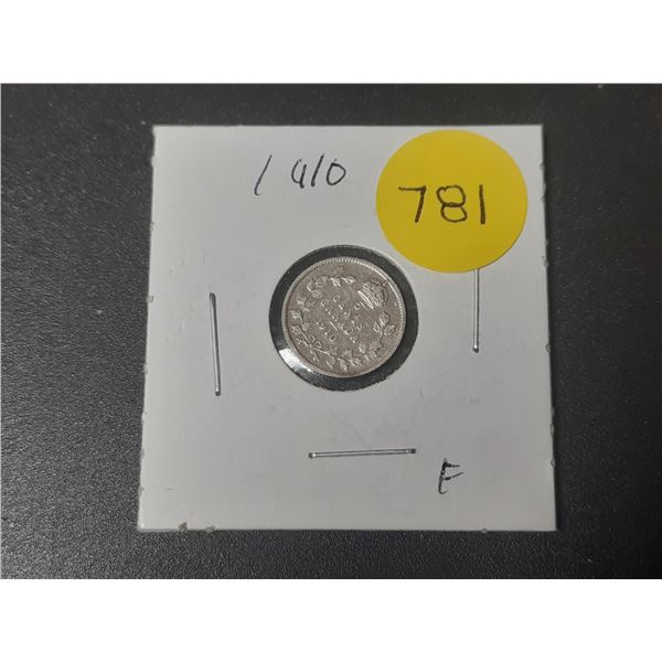 1910 Canada Silver 5 Cents.