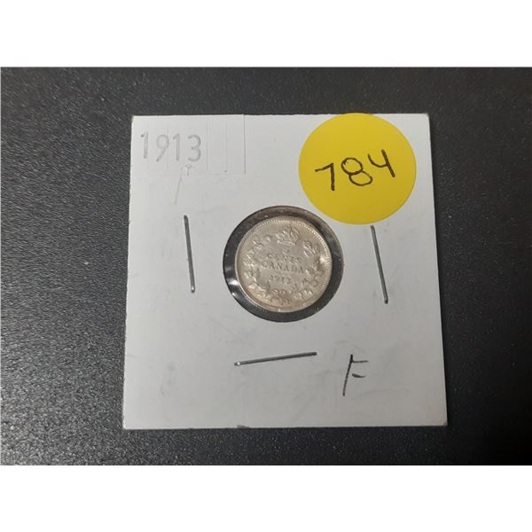1913 Canada Silver 5 Cents.