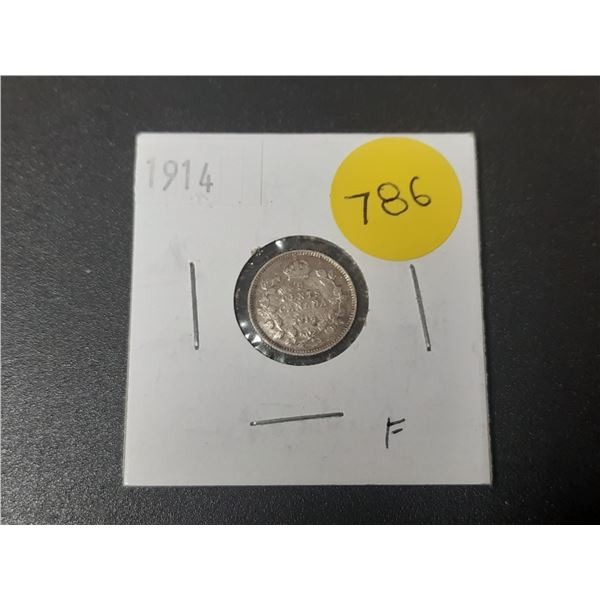 1914 Canada Silver 5 Cents.