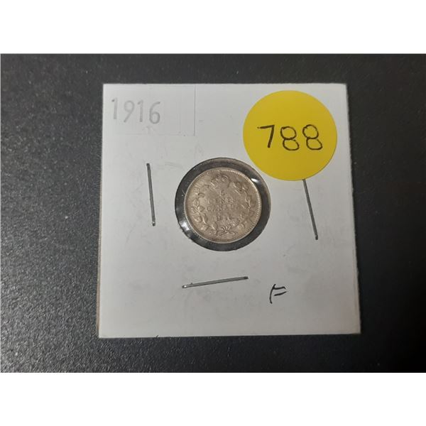 1916 Canada Silver 5 Cents.