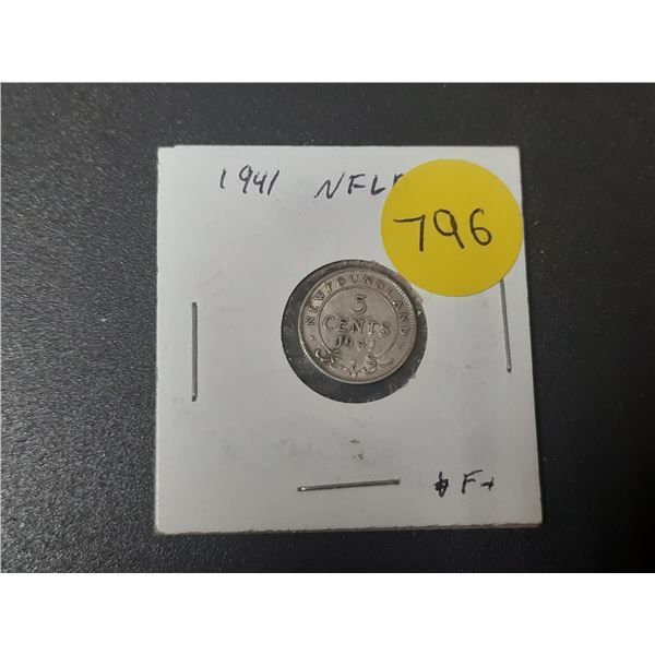 1941 New Foundland 5 Cents.