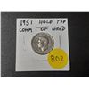 Image 1 : 1951 Canada Halo Top Comm. of Head 5 Cents.
