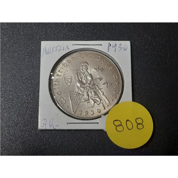 1930 Austria 3 Reichsmark Walther von der Vogelweide.