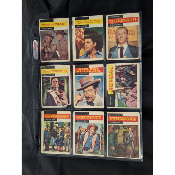 (9) 1958 Gunsmoke Cards TOPPS
