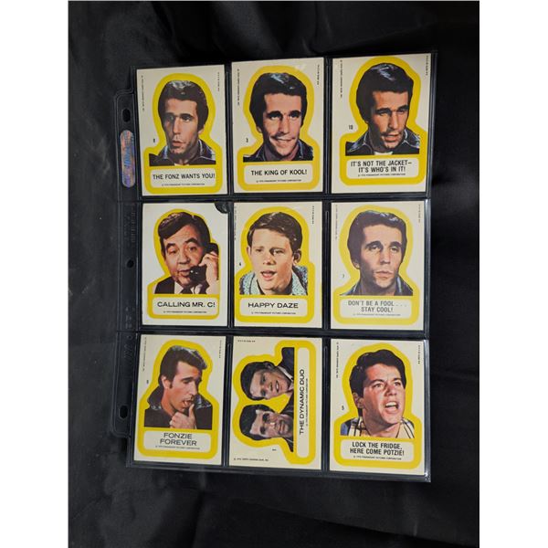 (9) 1976 TOPPS Happy Day Sticker Cards