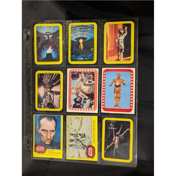 (9) 1977,78 Star Wars Stickers Plus Cards 20th Century Fox