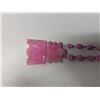 Image 2 : 12" Long necklace Pink Plus White Stone Large Pendant