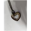 Image 3 : 12" Brass Tone Necklace w/ heart Shape Pendant