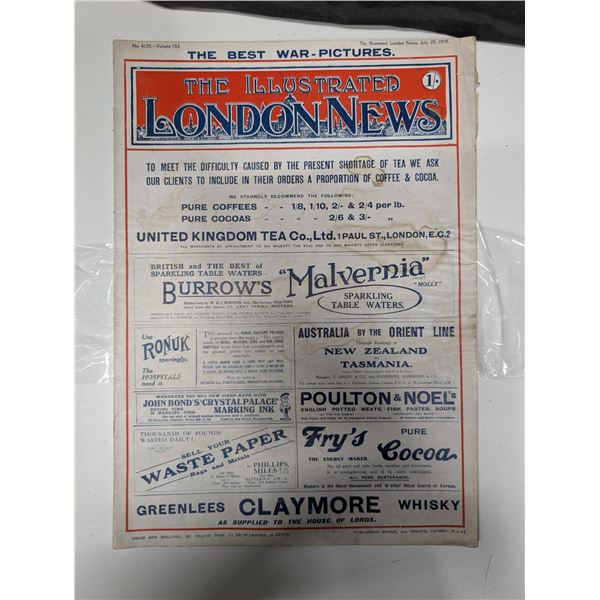 No.4135 Volume 153 The Illustrated London News July 20 1918 "The Best War Pictures"