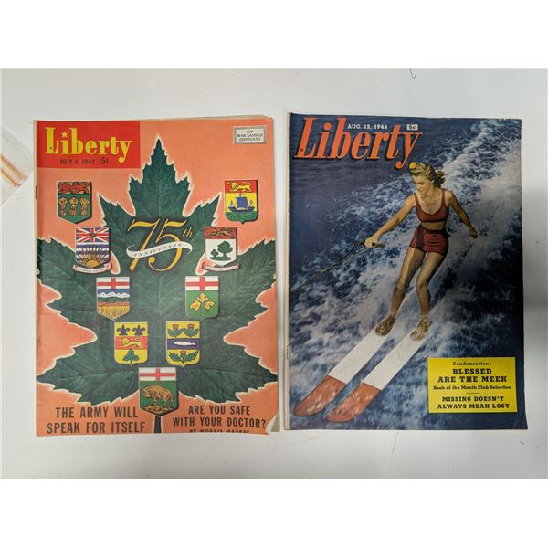(2) Liberty Magazines 1944, 1942