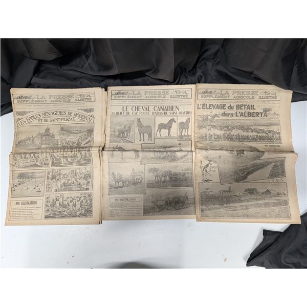 (3) La Presse Supplement Newspapers (2) 1922-23 (French)