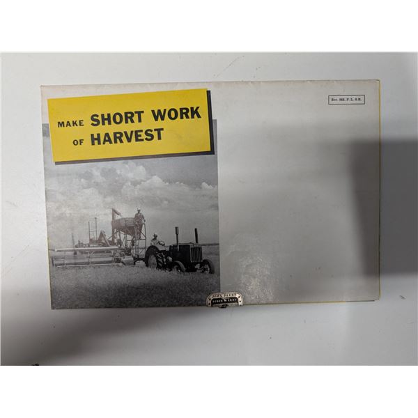 1942 John Deere Make Short Work of Harvest Fold Out Poster