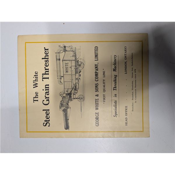 The White Steel Grain Thresher George White and Sons Company Brochure