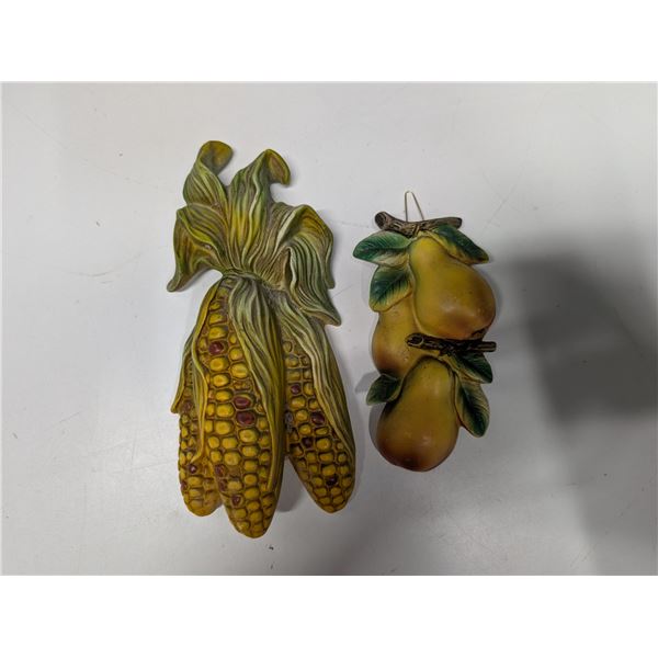 (2) Chalkware Items Corn , Pears)