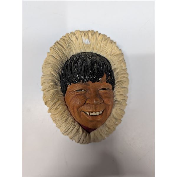 Boson's Chalkware Head 1960s Inuit Eskimo (Some wear)