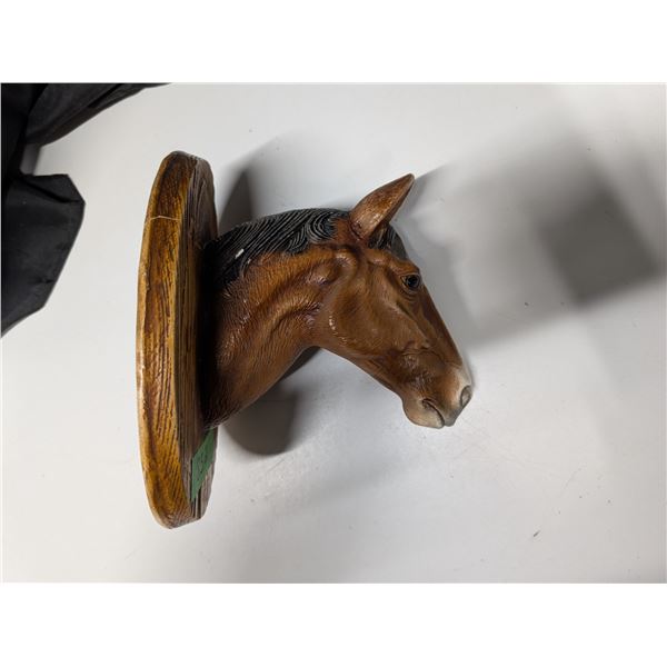 Horse head Chalkware Tuscanant Repaired 9" Tall