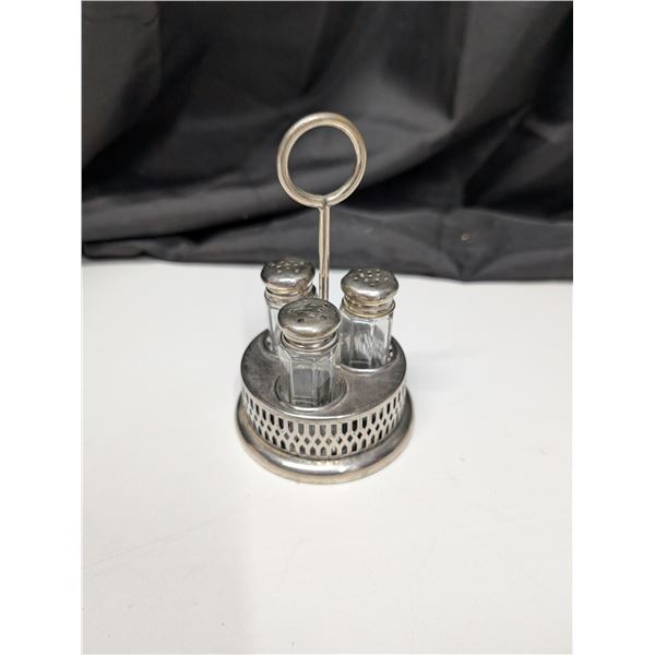 Vintage Small 4 Piece Cruet Condiment Set