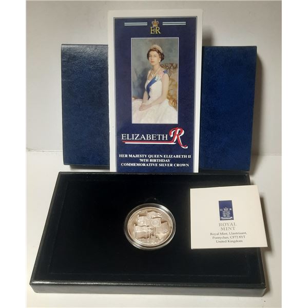 Queens 70th Birthday Commemorative Silver Clrown