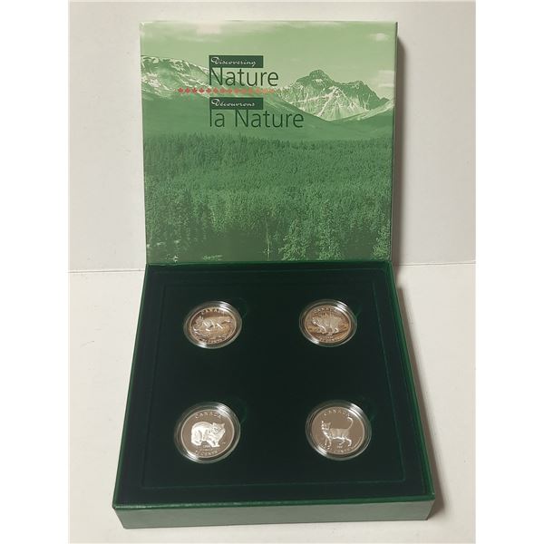 1999 Cats Of Canada Sterling Silver 4 Fifty Cents Coin Set