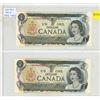 Image 1 : 1973 2 Canadian One Dollar Bank Notes In Series